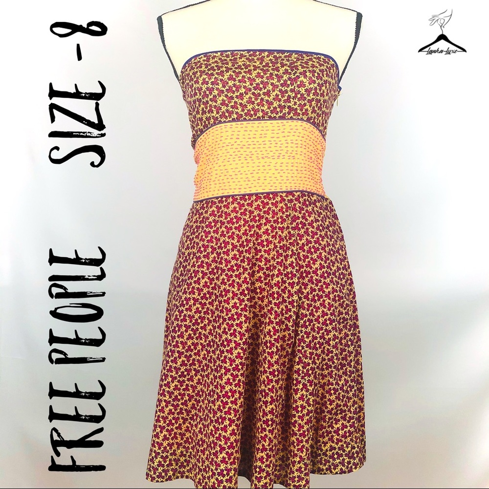 Anthropologie Free People Floral Strapless Dress